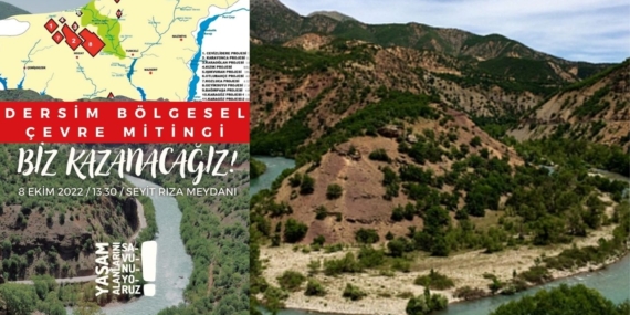 Dersim’de doğa kırımına karşı bölgesel çevre mitingi: 8 Ekim’de Seyit Rıza Meydanı’nda