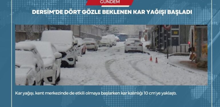 Dersim’de dört gözle beklenen kar yağışı başladı: Kar kalınlığı 10 cm