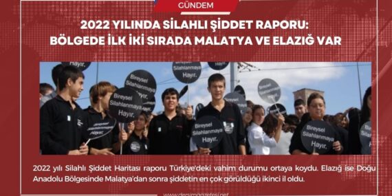 2022 yılında silahlı şiddet raporu: Bölgede ilk iki sırada Malatya ve Elazığ var