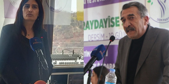 DEM Parti’nin Dersim Belediye Eş Başkan adayları Cevdet Konak ve Birsen Orhan