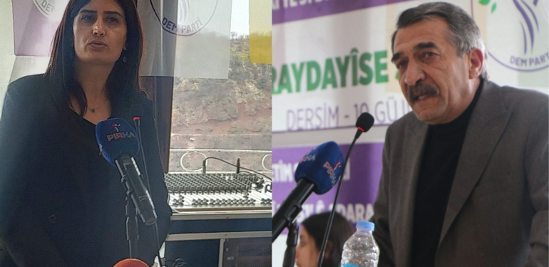 DEM Parti’nin Dersim Belediye Eş Başkan adayları Cevdet Konak ve Birsen Orhan