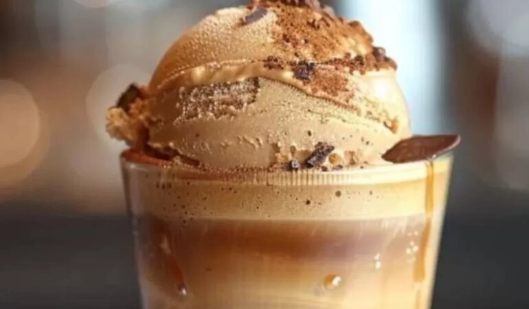 Beyaz çikolatalı affogato