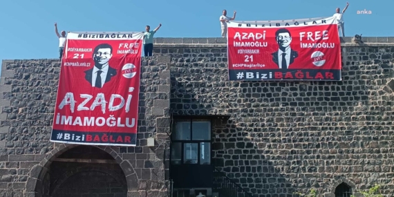 Diyarbakır’da ‘Azadi İmamoğlu’ Pankartına Engel! Gözaltılar Var