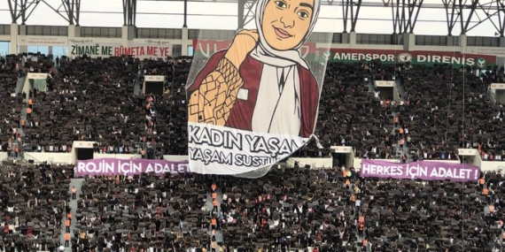 Tribünlerinden Rojin Kabaiş için adalet çağrısı