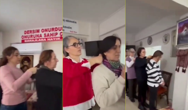 DEDEF’li kadınlardan saç örme eylemi