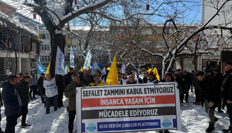 Dersim’de KESK’e bağlı kamu emekçileri iş bıraktı