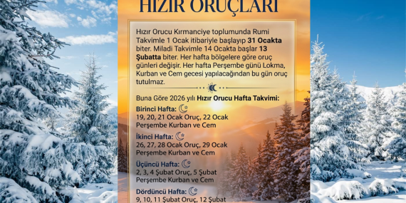 Hızır Oruçları 19 Ocak’ta başlıyor