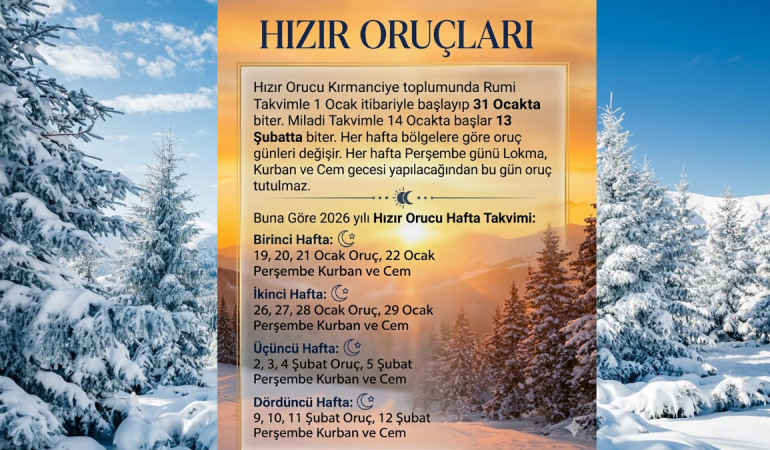 Hızır Oruçları 19 Ocak’ta başlıyor