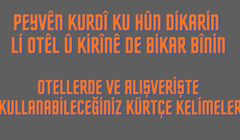 Otellerde ve Alışverişte Kullanabileceğiniz Kürtçe Kelimeler –  Peyvên Kurdî ku hûn dikarin li otêl û kirînê de bikar bînin